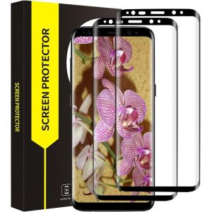 CAUC-Lot de 2 films de protection d'&eacute;cran en verre blind&eacute; pour Samsung Galaxy S8 Plus, couverture compl&egrave;te 3D, anti-chocs, s'adapte parfaitement aux pare-chocs S8 Plus - Neuf