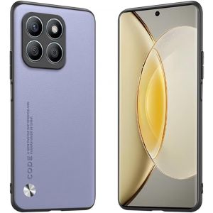 Kal-&Eacute;tui Adapt&eacute; &Agrave; Honor 200 Smart/Honor X7c (6.8""), Housse Coque En Cuir M&eacute;tallique De La S&eacute;rie Code - Violet Clair - Neuf