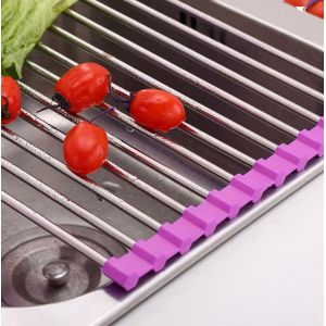 Hjlian Egouttoir A Vaisselle En Acier Inoxydable Pour Evier De Cuisine (Rouge, 15 Tubes, L) - Neuf