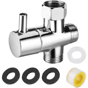 3 Voies Douche G1/2" Vanne de Commutation en Laiton3 Voies SoupapeRobinet Wc 3 VoiesConvient pour le D&eacute;tournement de Tuyau de Salle de BainAjustez la Taille du D&eacute;bit - Neuf