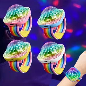 Bracelet Boule Disco,4 Pièces Mini Boule Disco,Portable Rechargeable A Facette Lumiere Pour Fête Noël Dj Lampe De Scène Terrain De Camping - Neuf