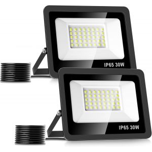 Tianyi-30w Projecteur Led Paquet De 2, 3000lm Spot Led 40leds Eclairage Exterieur Ip65 Etanche, Led Projecteur Ext&eacute;rieur 6500k &Eacute;clairage Mural D'ext&eacute;rieur Pour Jardin, Patio, Garage, Entr&eacute;e - Neuf