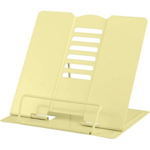 Support De Lecture Métal,Support De Livre De Cuisine Réglable,Pliable Porte-Livre Pour Tablette,Recette,Manuel,Partitions,Tablature,Ipad,Peinture De Livre Lecture(Jaune Clair) - Neuf