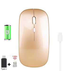 2.4G rechargeable wireless mouse(gold) - Neuf