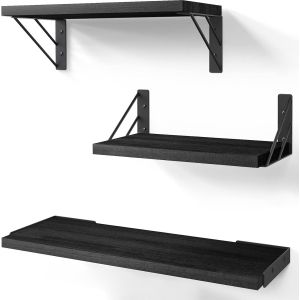 Etagere Murale Bois Salle De Bain, Étagères Murales Déco Chambre, Étagère Flottante Tablette Murale Cuisine Lot De 3, Pour Salon Bureau - Neuf