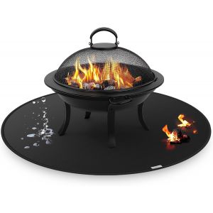Ulteronixshop-Tapis Ignifuge pour Po&ecirc;le Solo, 120 cm Couverture Ronde sous Tapis de Barbecue Exterieur, R&eacute;sistant &agrave; l'huile et Imperm&eacute;able sous Le Sol, Accessoires de Barbecue - Neuf