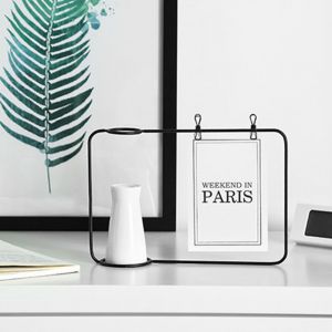 Hjlian Pot De Fleurs En Ceramique, Vase, Support Pour Carte Postale, Photo, Cadre En Fer Avec Clip (Noir) - Neuf