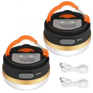 Lanterne De Camping [Lot De 2] Batterie Rechargeable Pour Tente, Résistante À L'eau, Base Magnétique, Idéale Pour La Chasse, La Tente Et La Randonnée - Neuf