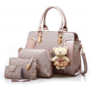 Senior-Sac A Main Femmes Chic Ensemble Sac A Main En Cuir Pu Mode Sac A Main Lot Comprenant Sac Cabas Sac Bandoulière Pochette Porte Carte Pour Shopping Voyages Et Les Cadeaux[L209] - Neuf