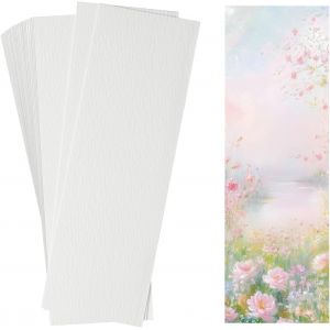 Chenquansarl-Lot De 30 Marque-Pages Vierges En Papier Aquarelle, 4,8 X 19,8 Cm, Blanc, 63 Kg, Papier Cartonn&eacute; &Eacute;pais Pour Aquarelle, Livres, Cadeaux, Peinture, Dessin, Bricolage, Pour Enfants Et &Eacute;tudi - Neuf