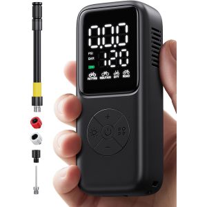 Subzonal-Mini Pompe &Agrave; V&eacute;lo &Eacute;lectrique, 120 Psi Avec Jauge Et 5 Modes Pr&eacute;r&eacute;gl&eacute;s Pour Les Valves Schrader Et Presta, Pour La Route, La Montagne, Le V&eacute;lo De Ville Et Les Gros Pneus - Neuf