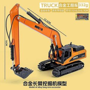1/50 Scale Diecast Alloy Excavator Toy Car For Kids Boys Engineering Truck Toys Forklift Crane Dump Truck Childrens Toys Gift-7722-1excavatrice oran - Neuf