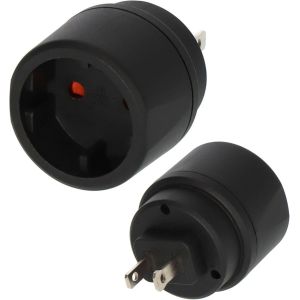 Eryi-1508450 Adaptateur Secteur De Voyage Euro/Usa-Japon, Noir - Neuf