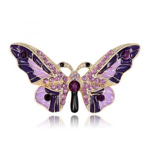 Broche Épingles Femmes Émail Insecte Épingle Épinglette Épingle À Nourrice Violet - Neuf
