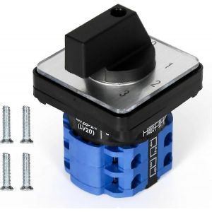 Commutateur rotatif universel 4 positions 8 bornes S&eacute;lecteur &agrave; came rotative Commutateur inverseur &agrave; came rotative 20A LW26-20/2 - Neuf