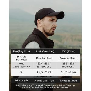 Asfasfq-Casquette Xl/Xxl Hommes Grandes Casquettes Sport Baseball De Course Chapeau De Tennis Pour Grosses Têtes 55-65 - Neuf