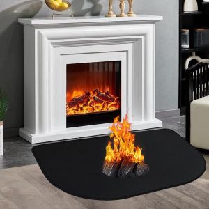 Tapis de cheminée ignifuge 80 x 50 cm-Plaque de protection extra large et support ignifuge en matériau robuste pour poêle,cheminée,foyer et barbecues-Protection contre les étincelles,la chaleur - Neuf