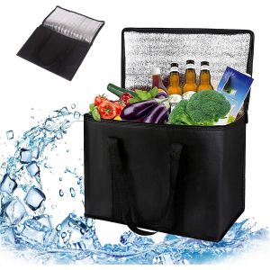 35L Foldable Cooler Bag Large Car Cooler Bag Cooler Bag Car Cooler Bag Ice Bag Lunch Bag Picnic Cooler Bag (Black) - Neuf