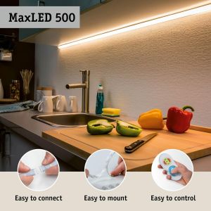 KALANKA-70548 MaxLED 500 Bande LED en plastique &agrave; intensit&eacute; variable Blanc lumi&egrave;re du jour Argent&eacute; 6500 K 2,5 m 1375 lm IP44 inclus 1 x 15 W - Neuf
