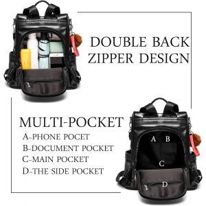 TZF-Sac &agrave; Dos Femme Anti-vol Sacs &Agrave; Bandouli&egrave;re PU cuir Sac a dos &Eacute;tanche En PU cuir Sacs D'&eacute;cole - Neuf