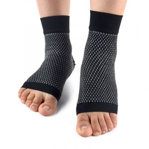 Paire (Chevillère Anti-Choc (Noire), Taille L) : Chaussettes De Compression Pour Fasciite Plantaire, Soulage Les Douleurs Liées À L'arthrite Sportive, Chevillère Pour Hommes Et Femmes - Neuf