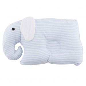 Oreiller Anti-Tete Plate En Coton Doux Et Respirant Pour Nouveau-Ne, Motif Elephant (Bleu) - Neuf