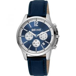 Montre - Just Cavalli - Jc1g175l0225 - Quartz - Cadran Bleu - Bracelet Cuir - Neuf
