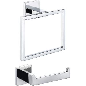 TZF-Turs Porte - Serviettes Porte - Serviettes Salle de Bains Hardware Set Style Moderne Acier Inoxydable 304 Chrome Accessoires de Salle de Bains (Traitement de Polissage) - Neuf