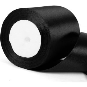 Ruban De Satin Noir De 10 Cm De Large, 10 Cm D'&eacute;paisseur Pour Halloween, Emballage Cadeau, Bouquet Artisanal, D&eacute;coration De Noeud De Voiture De Mariage - Neuf