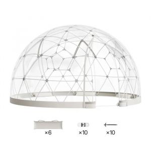 Tente &Agrave; Bulles D&ocirc;me Transparente, 2,9 X 1,7 M-Duoku-Tente Igloo De Jardin Durable-Capacit&eacute; 2 &Agrave; 4 Personnes-Avec Fen&ecirc;tres-Ext&eacute;rieur - Neuf