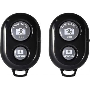 KALANKA-Pack de 2 T&eacute;l&eacute;commande Bluetooth Selfie sans Fil, D&eacute;clencheur Appareil Photo Id&eacute;al pour Photos et Vid&eacute;os, Compatible avec iOS et Android Smartphones,Port&eacute;e de 10 m&egrave;tres, 2 Dragonnes Incluses - Neuf