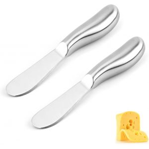 Lot De 2 Couteaux À Beurre En Acier Inoxydable, Couteau À Tartiner, Couteau À Tartiner, Couteau À Fromage Avec Manche Creux Ergonomique, Pour Sandwichs, Petits Déjeuners Et Apéritifs (Argent) - Neuf