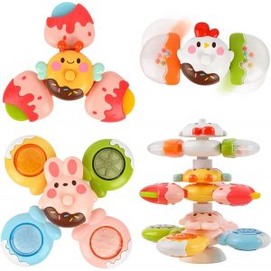 Jouets Rotatifs &Agrave; Ventouse Pour Tout-Petits, Jouets Rotatifs De Fen&ecirc;tre Pour B&eacute;b&eacute;s, Chaise Haute Empilable, Jouets Pour B&eacute;b&eacute; De 12 &Agrave; 18 Mois, Jouets Sensoriels D'apprentissage Pr&eacute;coce - Neuf