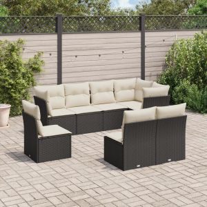 Prolenta Premium - Salon De Jardin 8 Pcs Avec Coussins Noir R&eacute;sine Tress&eacute;e - Neuf