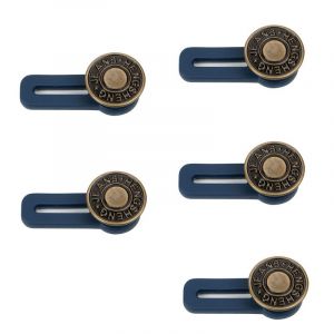 Prolongateur De Bouton Pour Jeans, Jupes Et Pantalons, Pack De 5 Bleu - Neuf