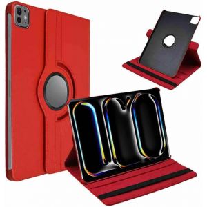 Kalanka-Étui Rotatif Pour Ipad Pro 13"" M4 (2024) A2925/A2926/A3007, Rotation Intelligente À 360 Degrés, Fonction Veille/Réveil Automatique Pour Ipad Pro 13"" (Rouge) - Neuf
