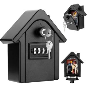CHECARZHN--NO1-Coffre-Fort À Clés D'Extérieur Avec Code Chiffré, 4 Chiffres, Étanche Et Inoxydable, Pour L'Extérieur, Pour La Maison, Le Bureau, L'École, Le Garage, Etc - Neuf