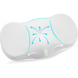 Oreiller Ergonomique Cervical,Oreiller En Mousse À Mémoire De Forme,Oreiller Cervicales Pour Dormir Sur Le Côté,Le Dos Ou Le Ventre (Blanc) - Neuf