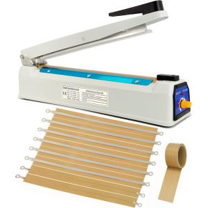 NouvelHorizonstore-Thermoscelleuse Machine 400mm Scelleuse de Sacs en Plastique PP PE, Scelleuse &agrave; Impulsions, Largeur de joint de 5mm, 220V Impulse Bag Heat Sealer,8 Pi&egrave;ces Suppl&eacute;mentaires,Chiffon d - Neuf