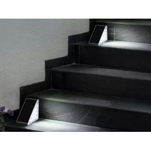 Lot De 2 Lampes Solaires Led Blanches Pour Escalier, All&eacute;e De Jardin Ou Ext&eacute;rieur - Neuf