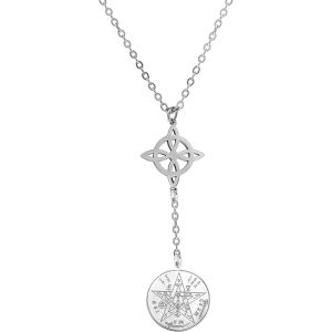 Kalanka-Collier Pour Femme Avec Pendentif Long Symboles Spirituels, N?Ud De Sorcière, Tétragramme, 7 Chakras, Yoga, Reiki, Méditation, Amulette - Neuf