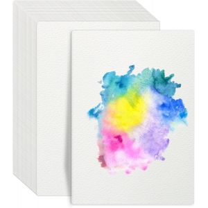 Chenquansarl-Lot De 60 Feuilles De Papier Aquarelle A5 - Bloc À Dessin - 300 G/M² - Papier Aquarelle Pour Bricolage, Bricolage, Gouache Acrylique, Dessin (14,8 X 21 Cm) - Neuf