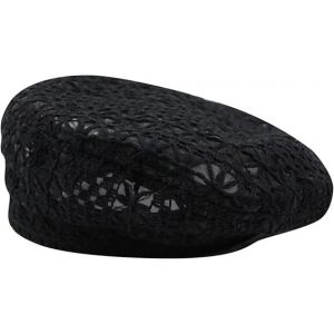 Noir Dentelle Légère Béret Floral Creux Chapeau Respirant Français Béret Bonnet Chapeau Casquette Pour Le Printemps Été - Neuf