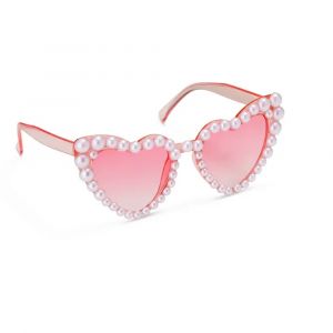 Paire De Lunettes Festives C?'ur Rose Strass Perle - Neuf
