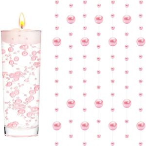 Kalanka-18 Pièces Perles D'eau Rose, Bougies Flottantes, Perle D'eau, Bougie Flottante Pour Vases, Remplisseurs De Bouteilles D'eau, Mariages, Décorations De Centres De Table (1.2m) - Neuf
