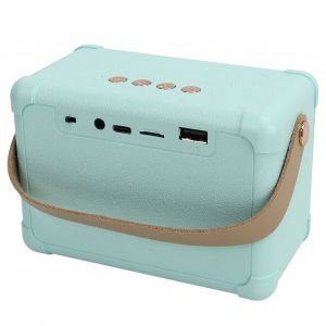Enceinte sans fil portable, autonomie de 6 heures, style vintage, petite enceinte pour bureau, chambre, bureau, fete, exterieur, bleu ciel - Neuf