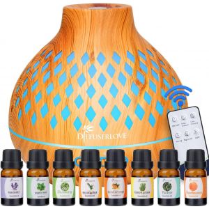 Jgd-Diffuseur D'huiles Essentielles Electrique T&eacute;l&eacute;commande 400ml Diffuseurs Pour Huiles Essentielles Aromath&eacute;rapie Humidificateur 7 Couleurs Mood Light - Neuf