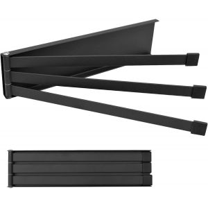 Eryi-Porte Serviette Sans Percage Salle De Bain Noir, Inox Porte-Serviettes 3 Barres Rotatives, Support Serviette Salle De Bain Mural, Porte Torchon Cuisine 24 Cm - Neuf