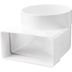 Canal plat - Système de ventilation - Chauffage - Refroidissement - En PVC - Rond - Rectangulaire - Coude de canal vertical et horizontal - Plaque murale en T - Blanc (pièce de renvoi 90° pour canal - Neuf