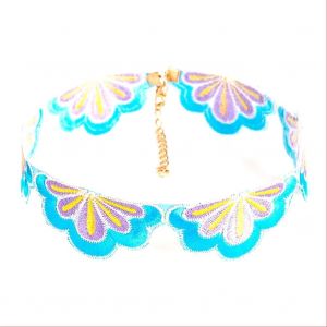 Femmes Fait &Agrave; La Main &Agrave; La Mode Broderie Collier Collier V&ecirc;tements Accessoires (Bleu) - Neuf